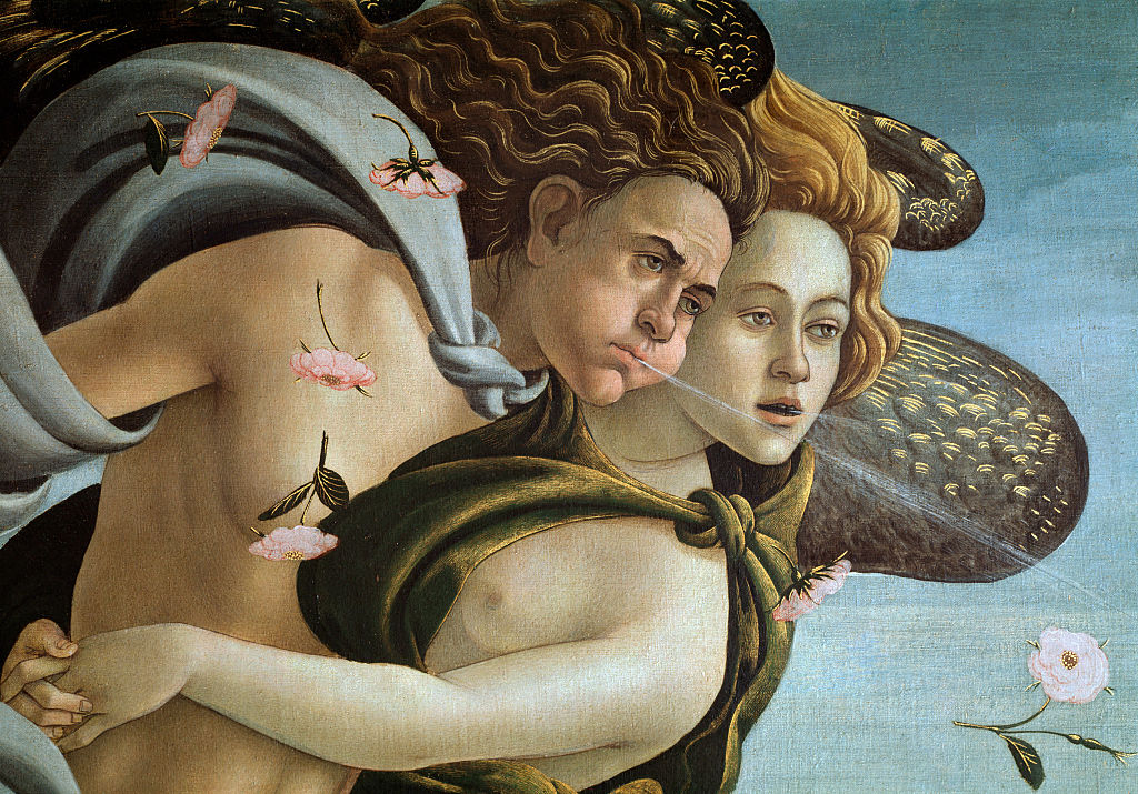 Detail Showing Zephyrus and of Aura from the Birth of Venus by Sandro Botticelli - Startlap