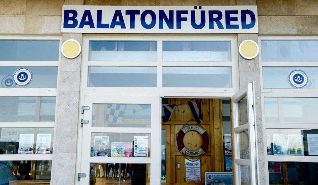 View of the Balatonfured yacht club during the Blue Ribbon - Startlap