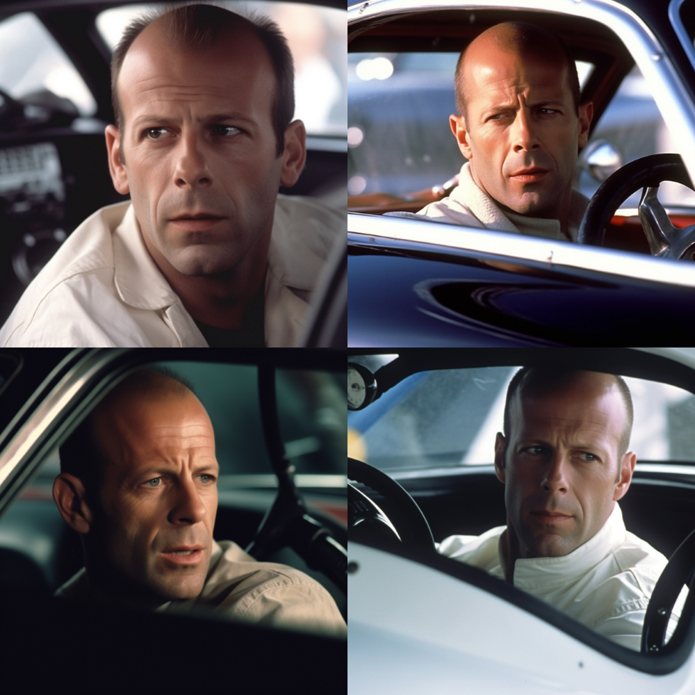 Bruce Willis a Féktelenül című film szereplőjeként a MI szerint