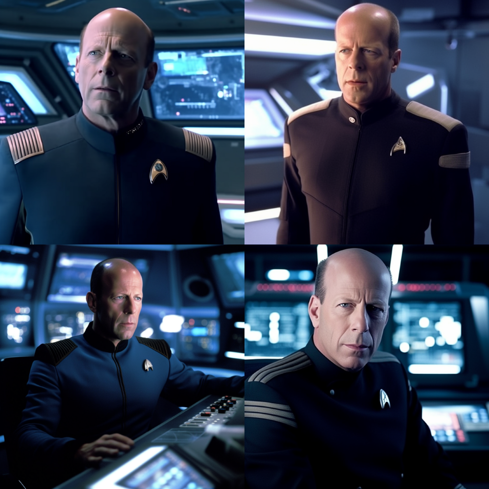Bruce Willis a Star Trek - Enterprisec ímű sorozat szereplőjeként a MI szerint