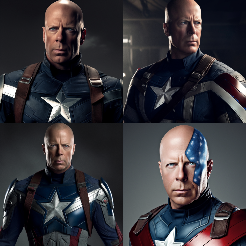 Bruce Willis mint Amerika kapitány a MI szerint