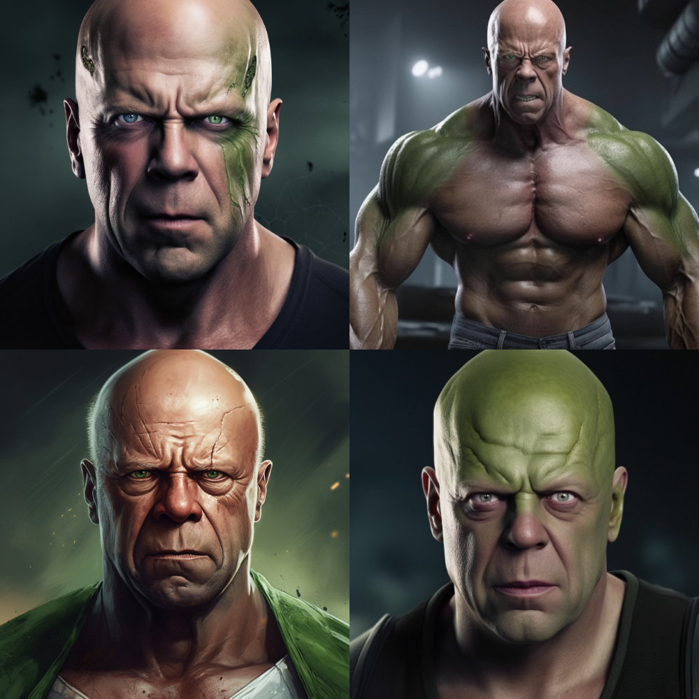 Bruce Willis mint Hulk a Marvel filmekből a MI szerint