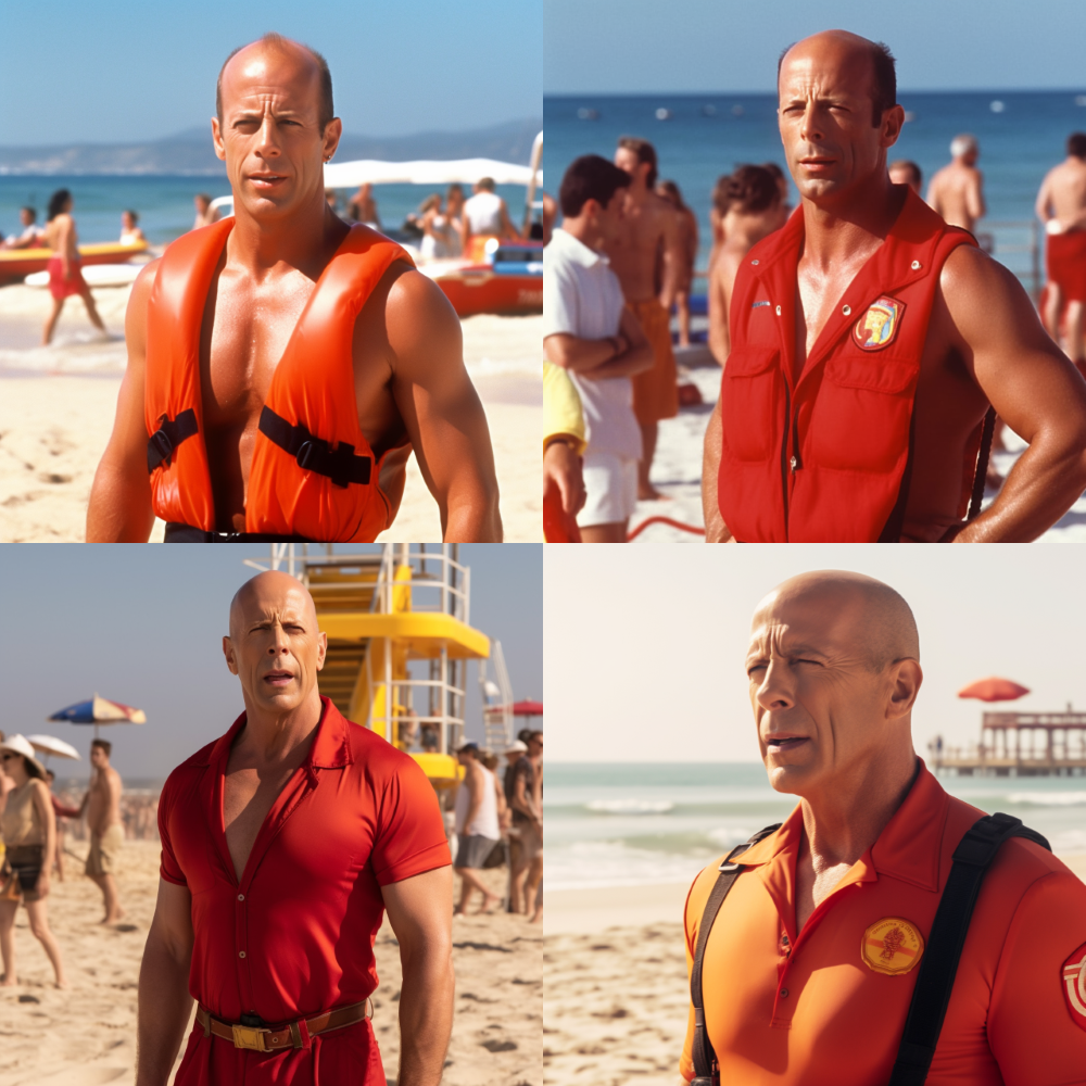 Bruce Willis mint a Baywatch című sorozat szereplője a MI szerint