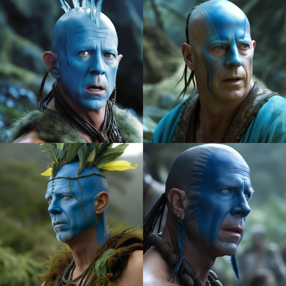 Bruce Willis mint az Avatar című film szereplője a MI szerint