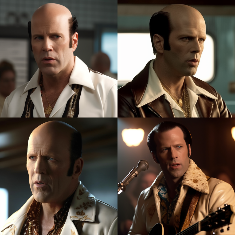 Bruce Willis mint Elvis Presley az Elvis című filmben a MI szerint