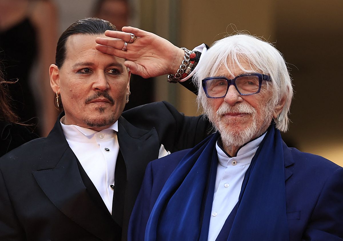 Johnny Depp és Pierre Richard Cannes-ban 2023-ban.