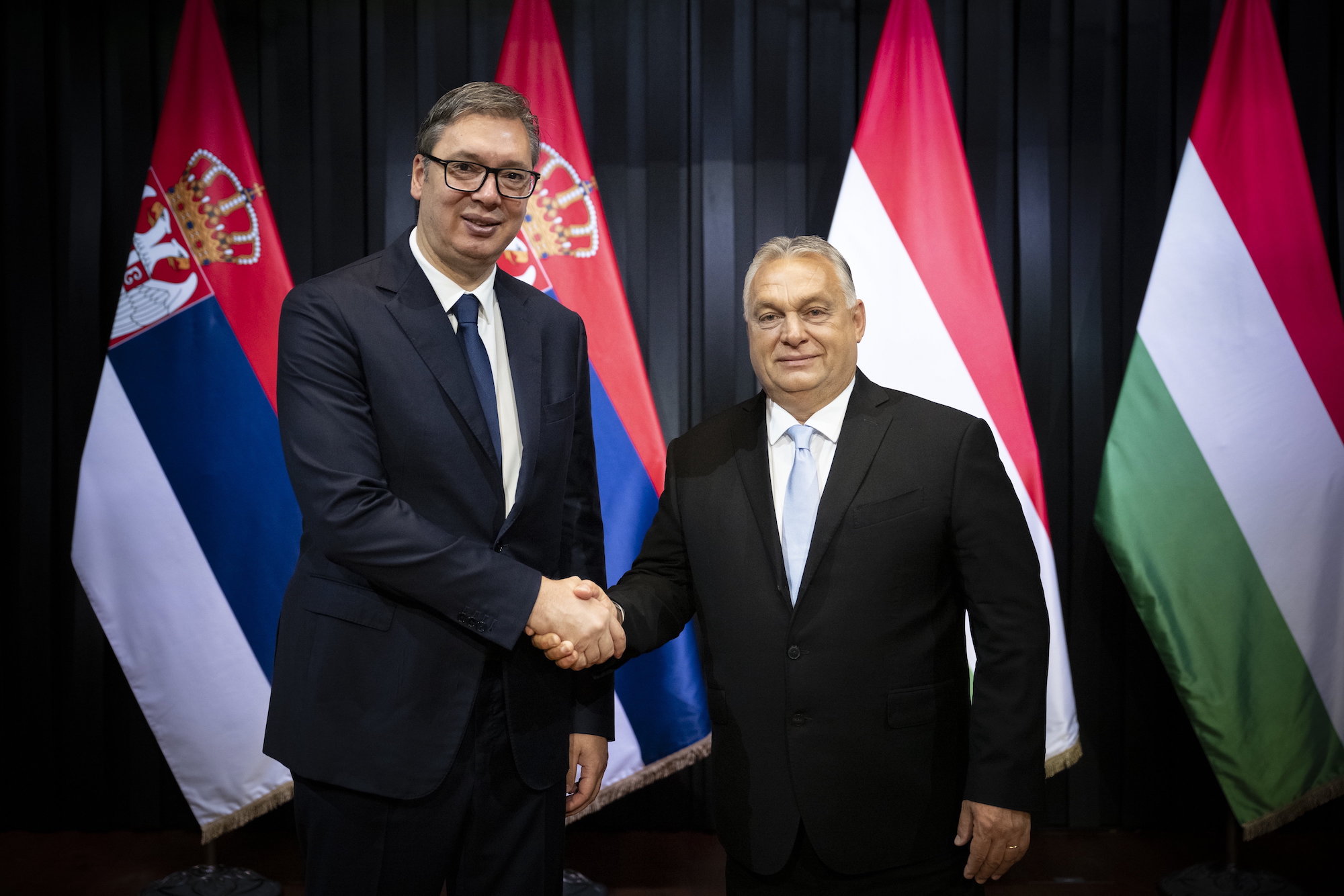 Orbán Viktor és Aleksandar Vucic szerb köztársasági elnök.