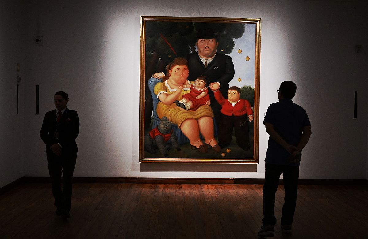 Fernando Botero Egy család című festménye.