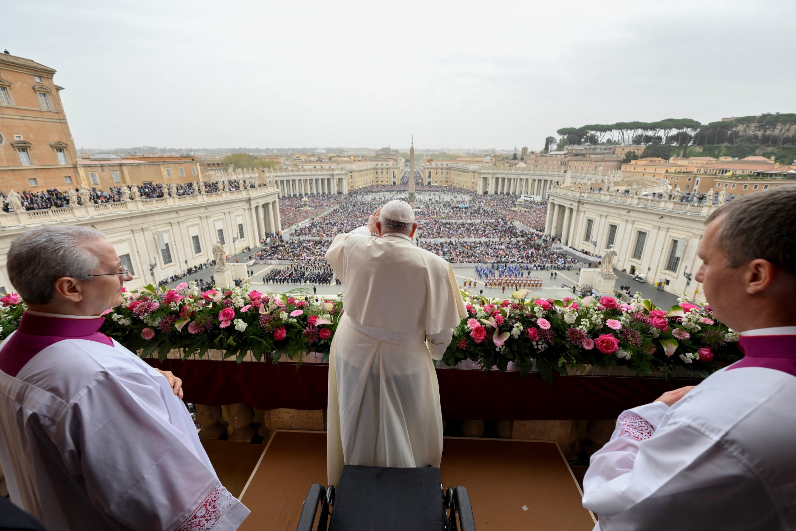 Ferenc pápa húsvétvasárnapi miséje a Szent Péter téren.