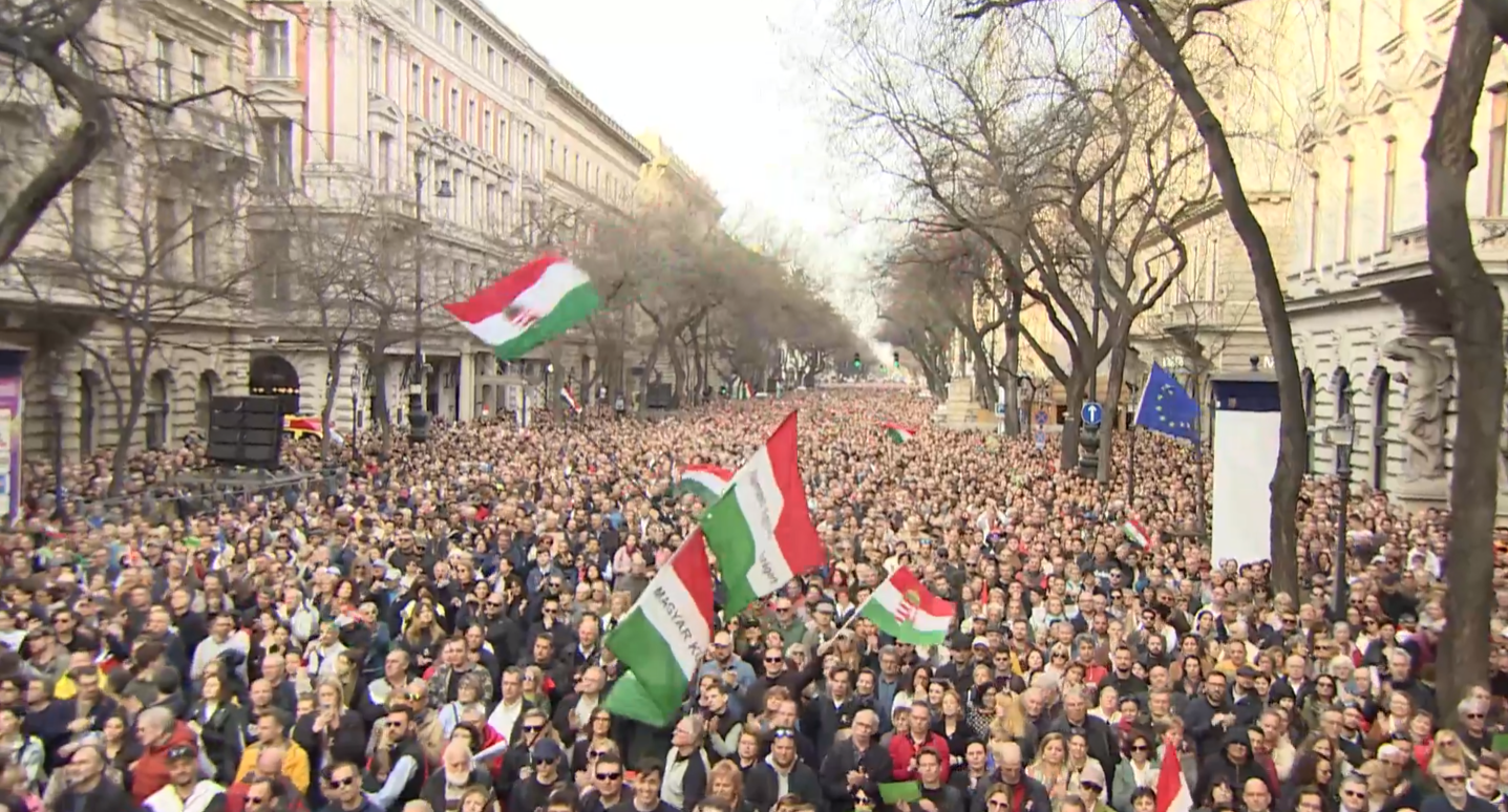 Résztvevők Magyar Péter rendezvényén