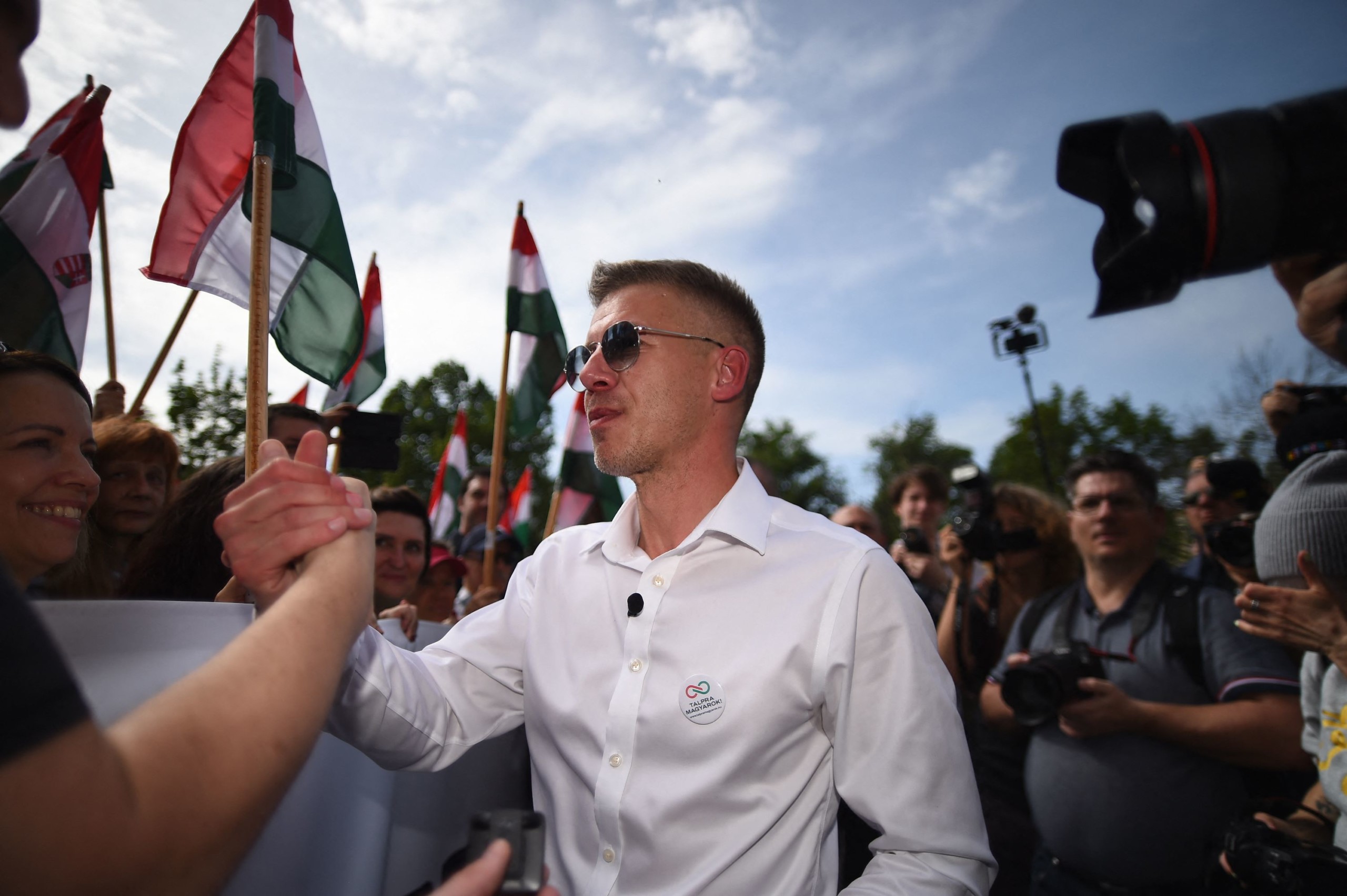 Magyar Péter az általa szervezett demonstráción