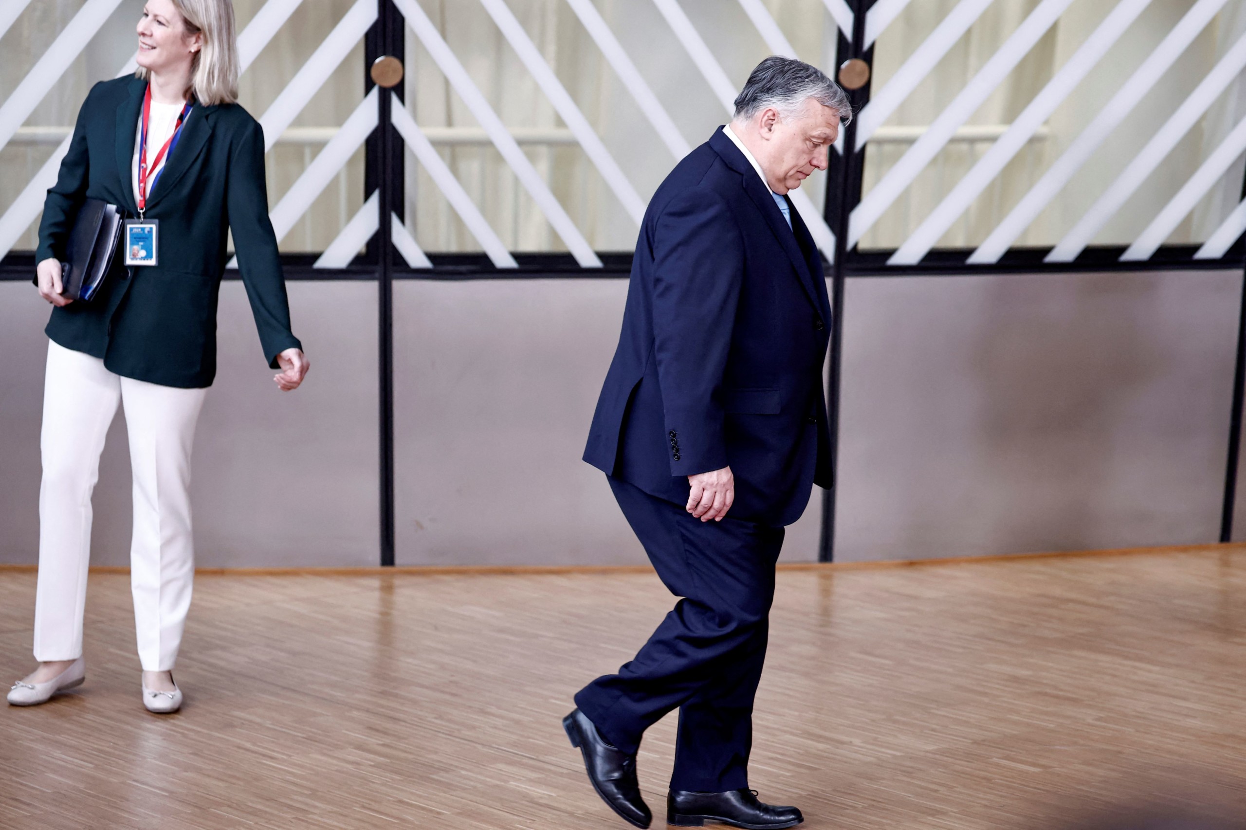 Orbán Viktor az Európai Tanácsban.