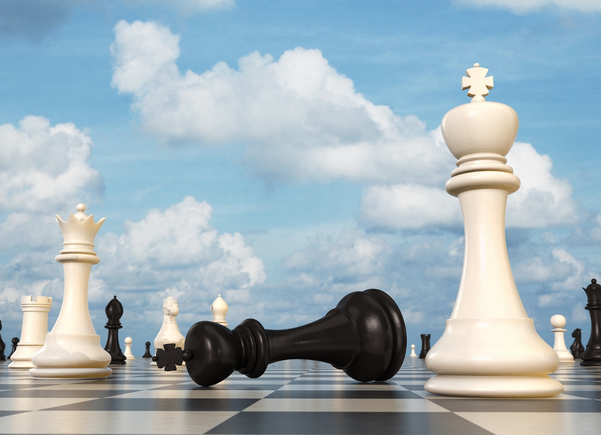 Bábuk egy sakktáblán