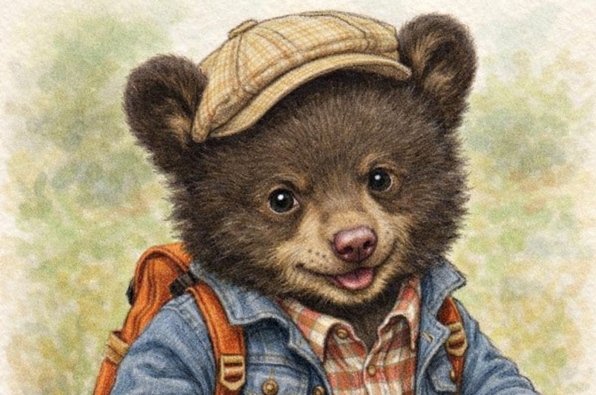 Egy apró mesebeli medvebocs