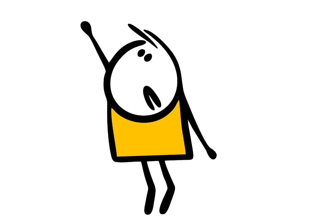 Cartoon small child raised his hand in class and wants to answer a question Vector illustration of a student - Startlap Egy rajz, amint egy kezét nyújtó figura látható