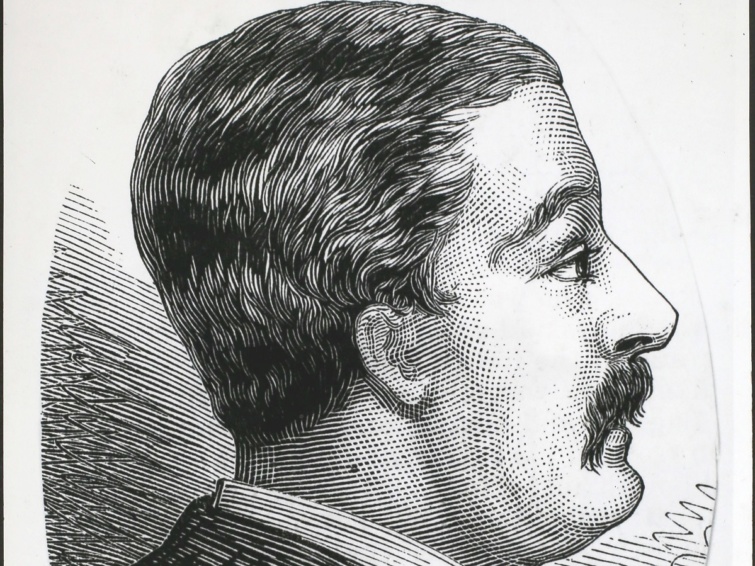 Valentine Baker ezredes, a későbbi Baker pasa 1875-ben a tárgyalásán.