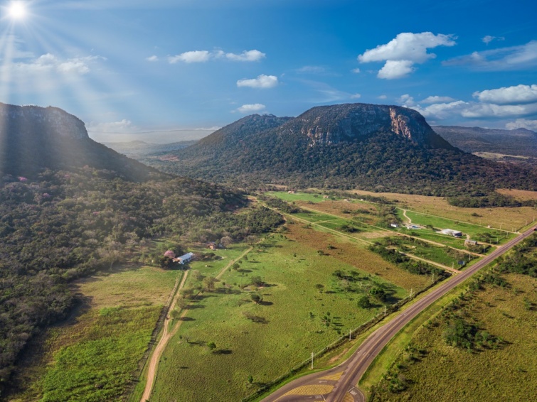 A Cerro Paraguari madártávlatból.