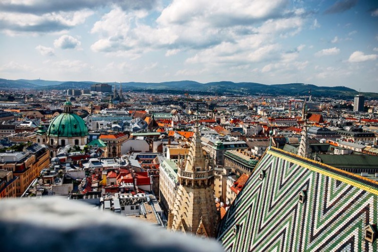 Kilátás Bécs városára.