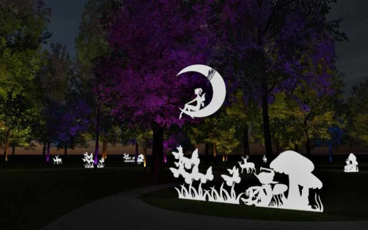 A fényerdő látványterve a nyíradonyi látogatóközpontban.