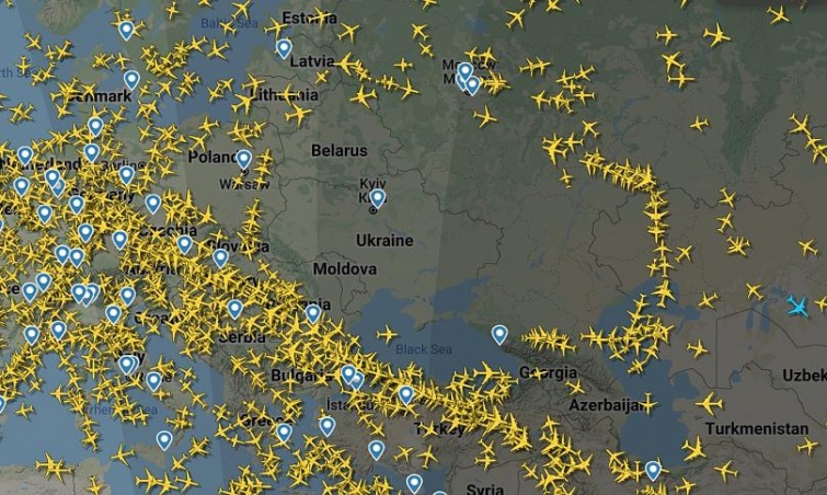 Ukrajnát elkerülik a légijáratok