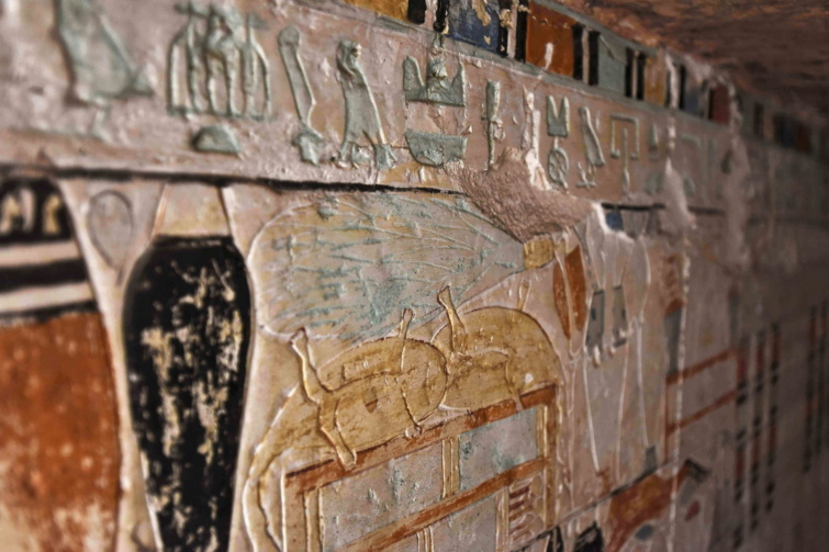 Egy sír belső tere - négyezer éves sírokat tártak fel Szakkara nekropoliszában