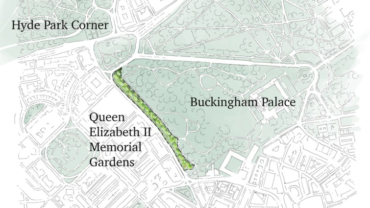A II. Erzsébet park a tervek szerint a Buckingham-palota mellett kap helyet