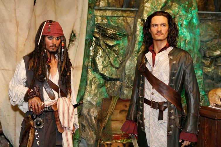 Orlando Bloom és Johhny Depp élethű mása egy Madame Tussaud kiállításon