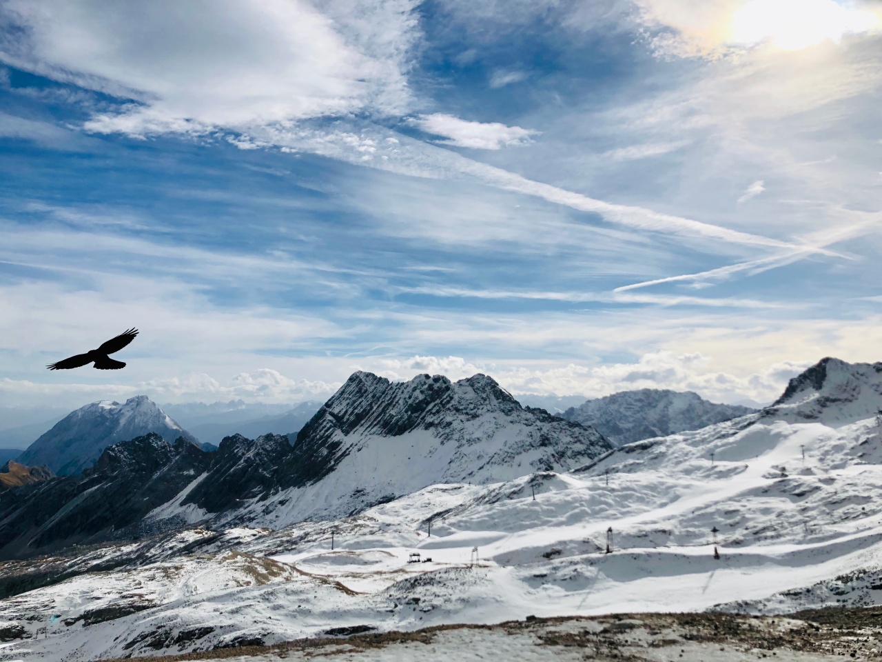 Kilátás a Zugspitze csúcsáról