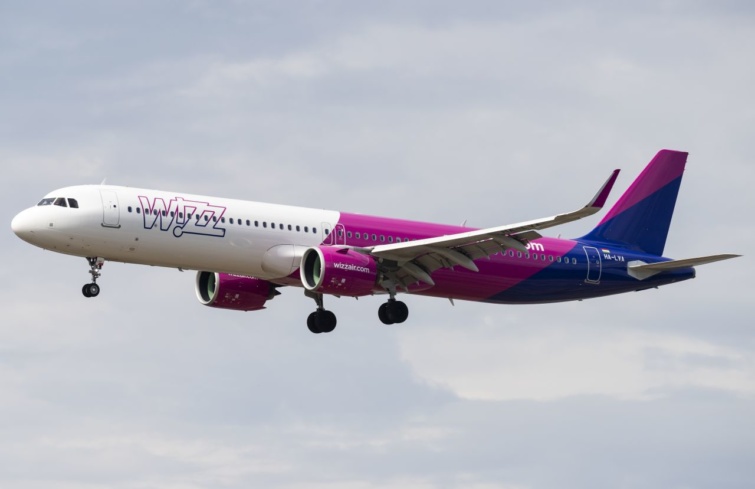 A Wizz Air légitársaság Airbus A321neo modellje.