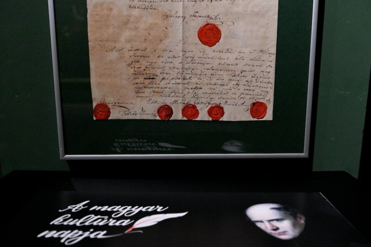 Kölcsey Ferenc végrendeletének részlete a debreceni Déri Múzeumban