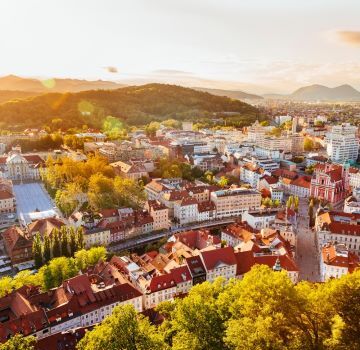 Ljubljana városa a magasból fényképezve