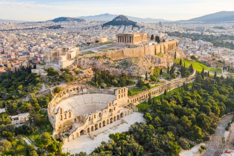 Légi felvétel az athéni Parthenonról