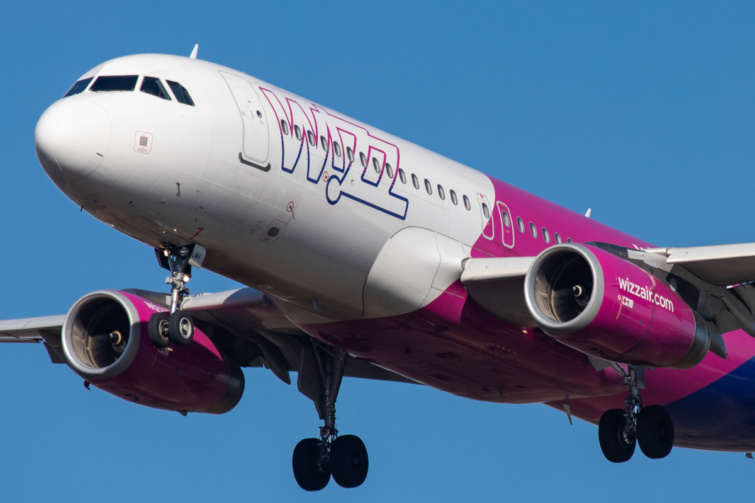 A Wizz Air légitársaság egyik repülőgépe