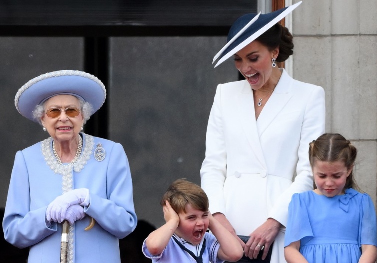 II. Erzsébet, Katalin hercegné és György herceg a királynő tavalyi születésnapján