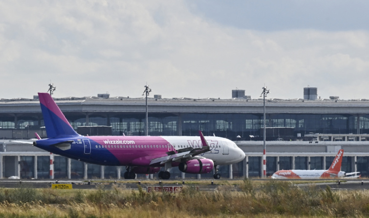A Wizz Air egyik gépe Berlinben