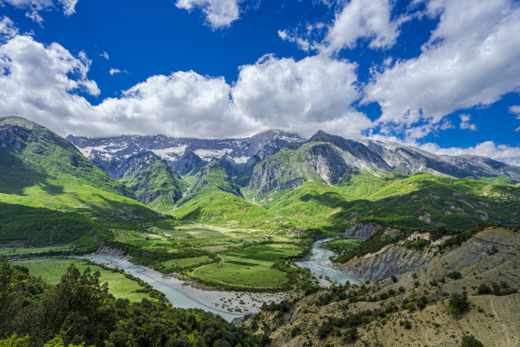 Vjosa folyó egy szakasza Albániában
