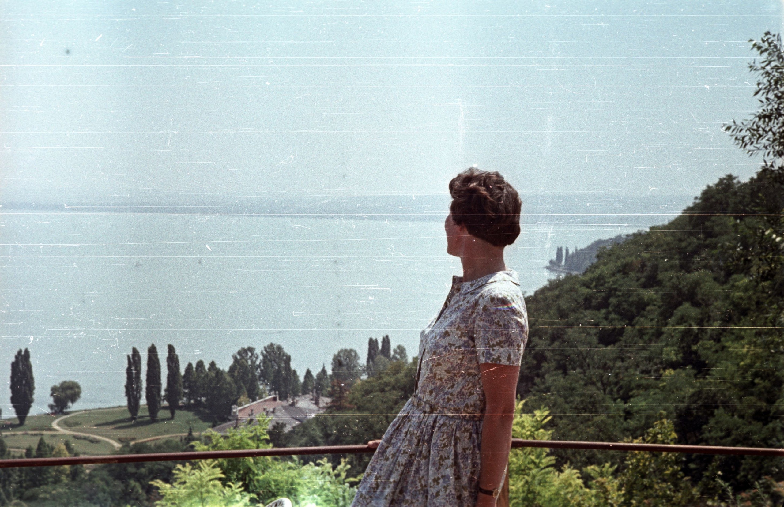 Tihany, kilátás a Rege cukrászda teraszáról. 1961.