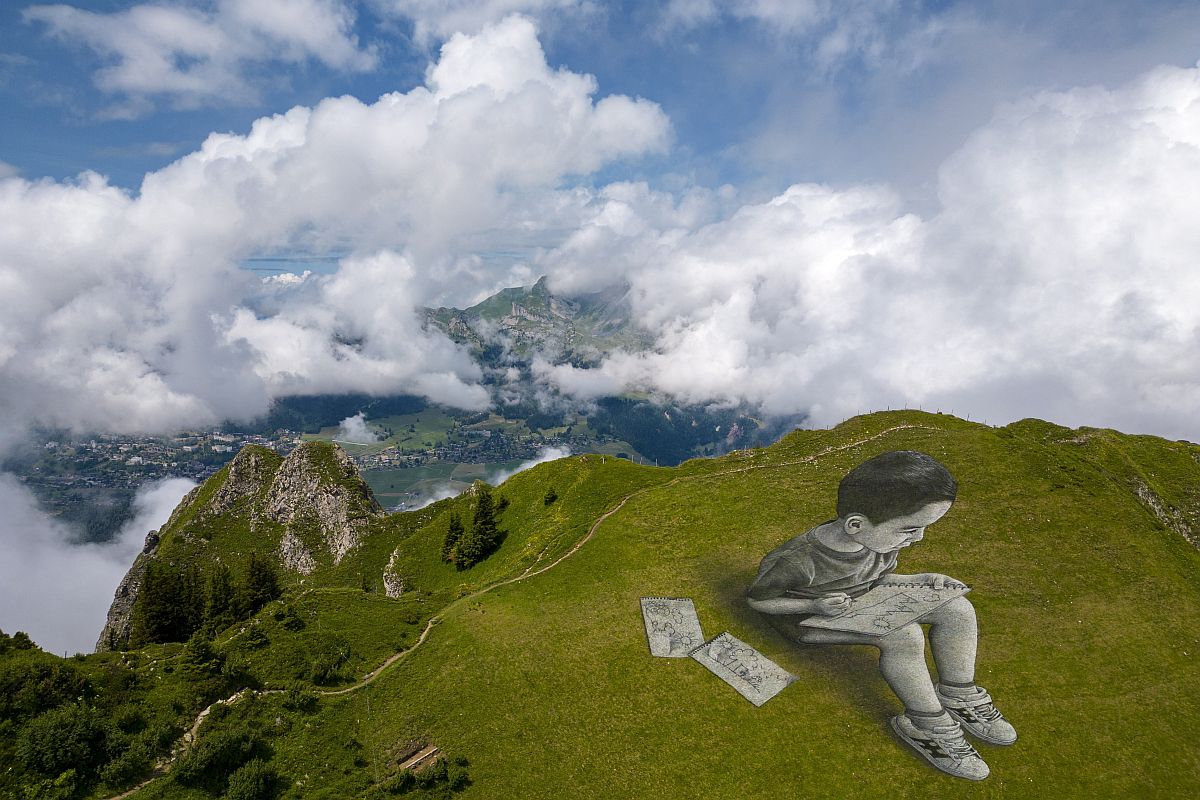 Földfestmény Svájcban.