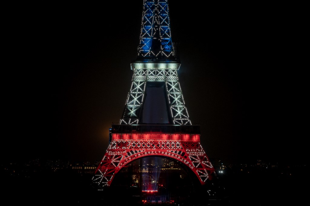 Az Eiffel-torony a Bastille-napon