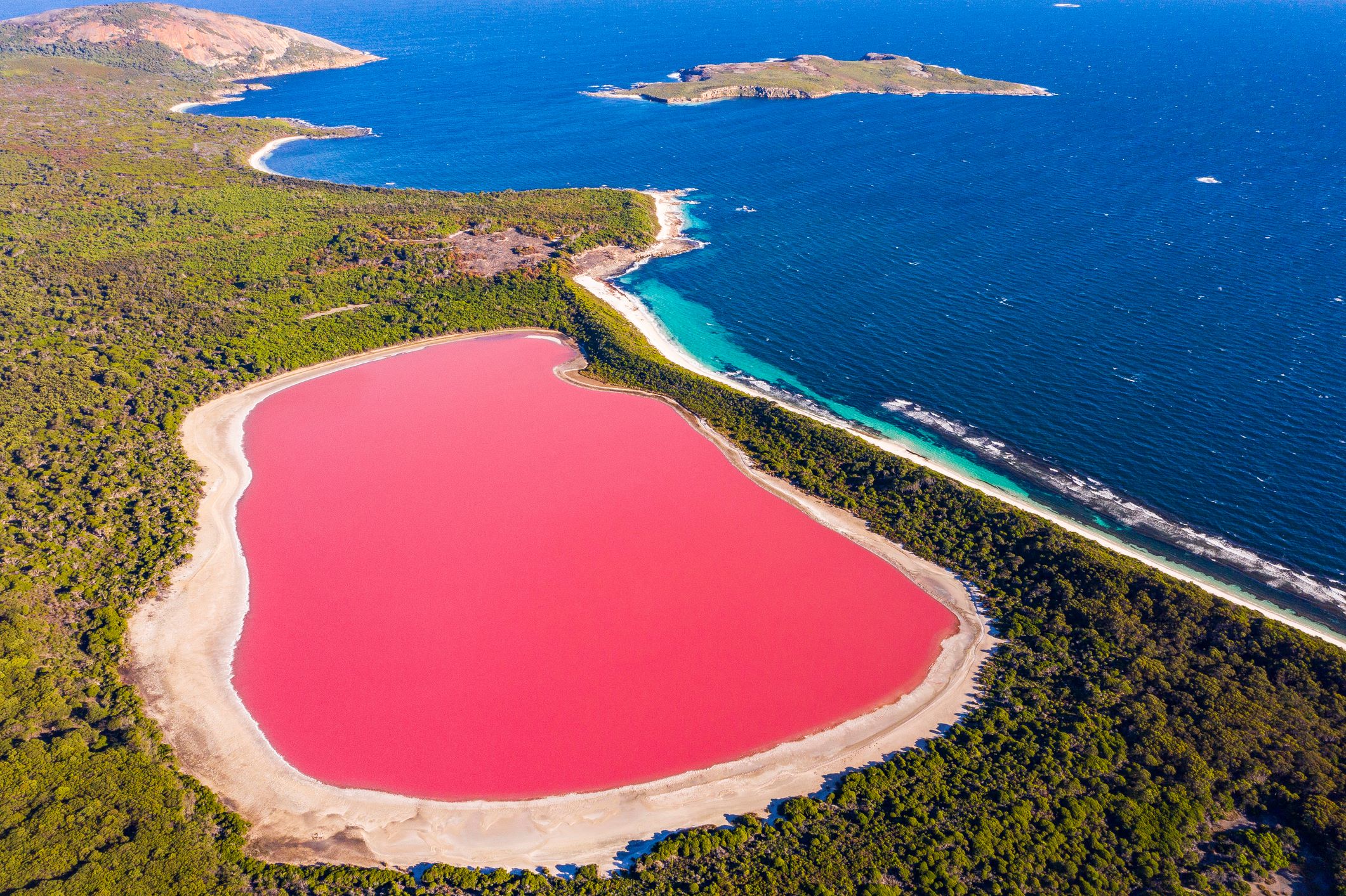 The sight of this pink lake will take your breath away