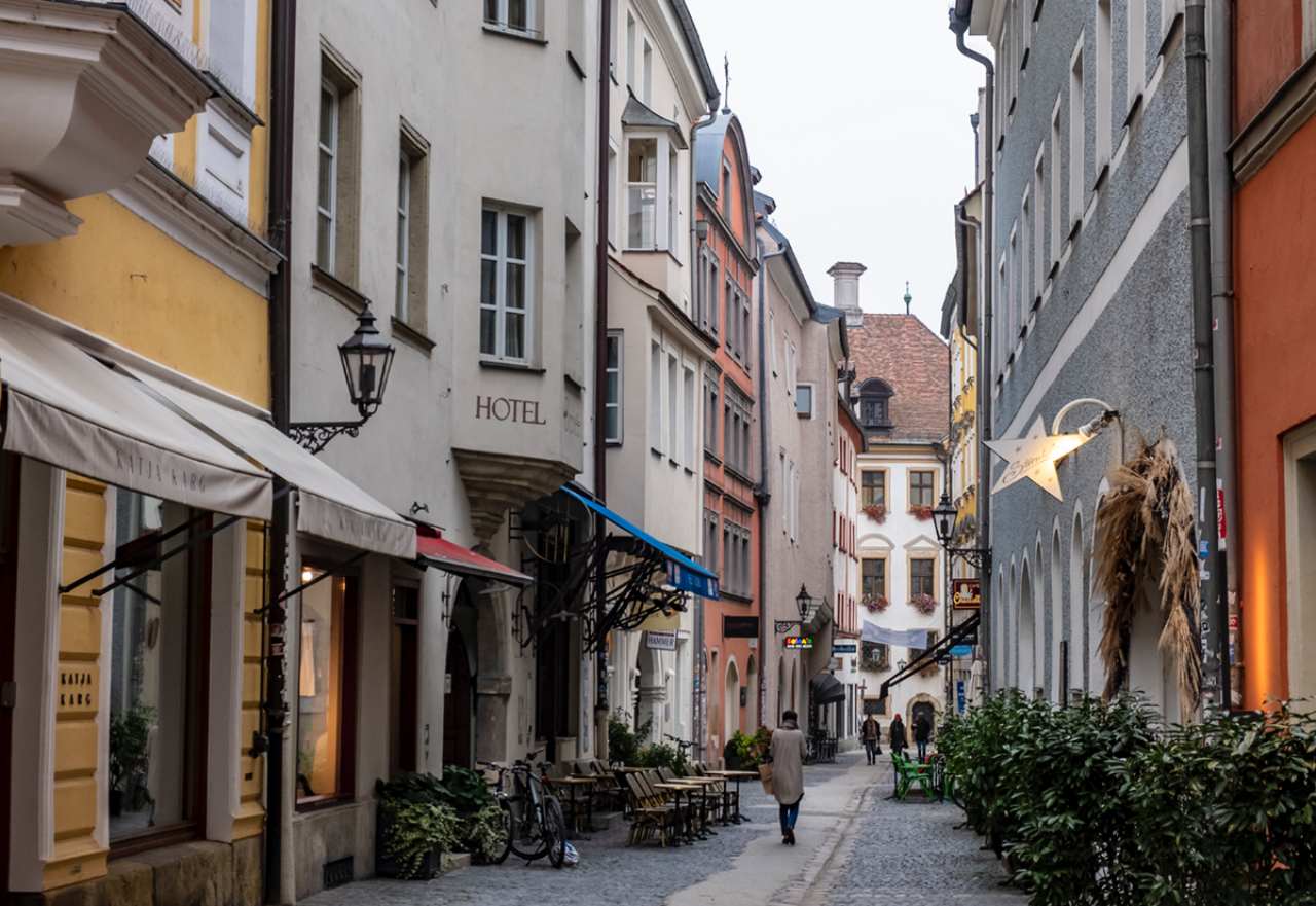 Regensburg utcarészlet
