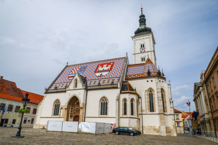 A zágrábi Szent Márk templom epülete.