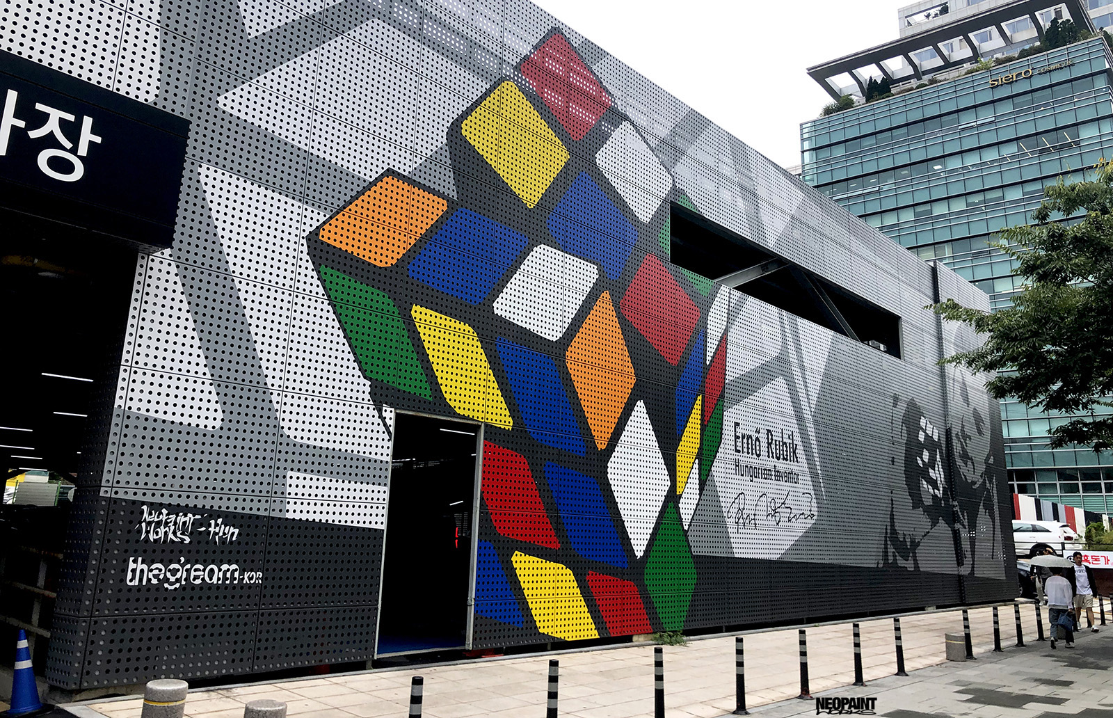 Rubik-kocka falfestmény Szöulban