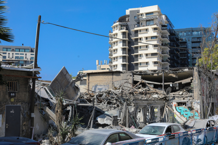 Tel-Aviv a Hamász bombázása után