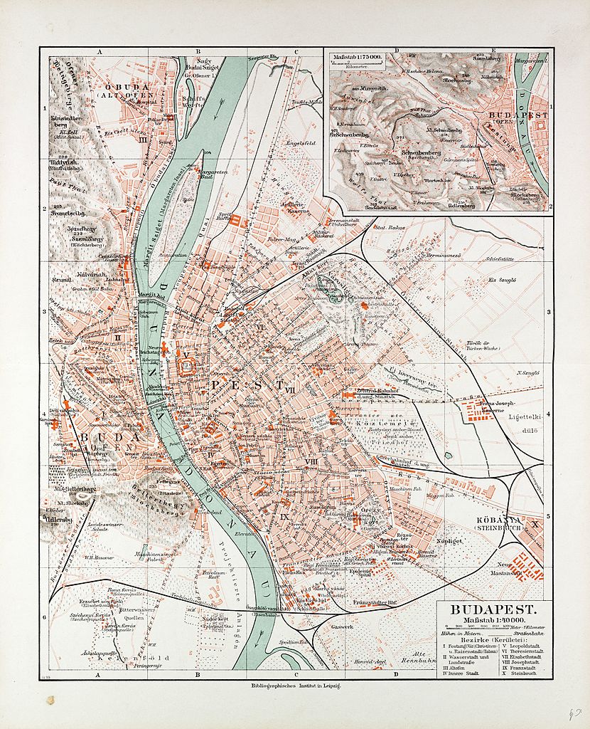 1899-es térképen az egyesített Budapest