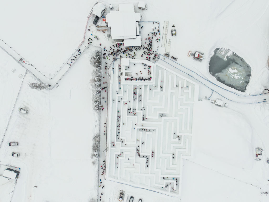 Légifelvétel a zakopanei hólabirintusról