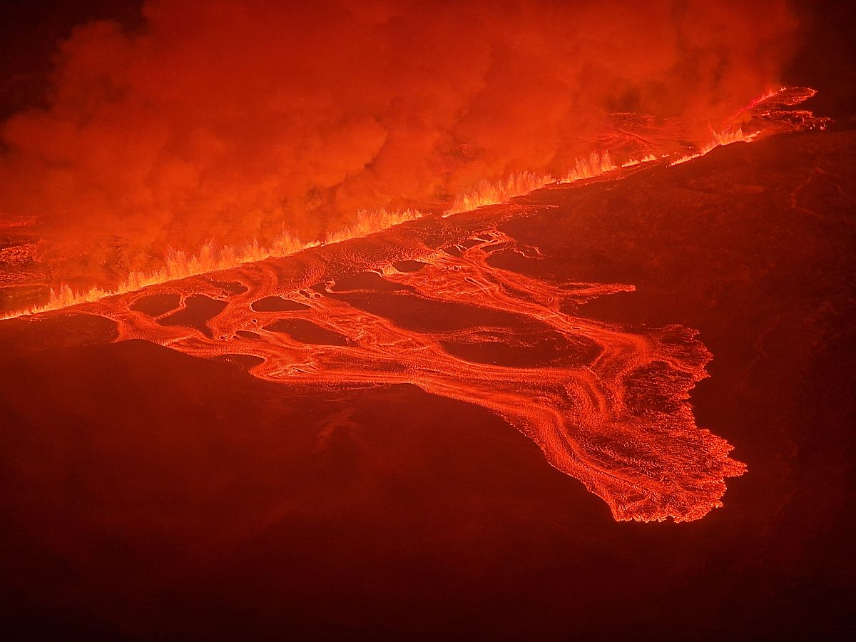 Vulkánkitörést Izlandon.