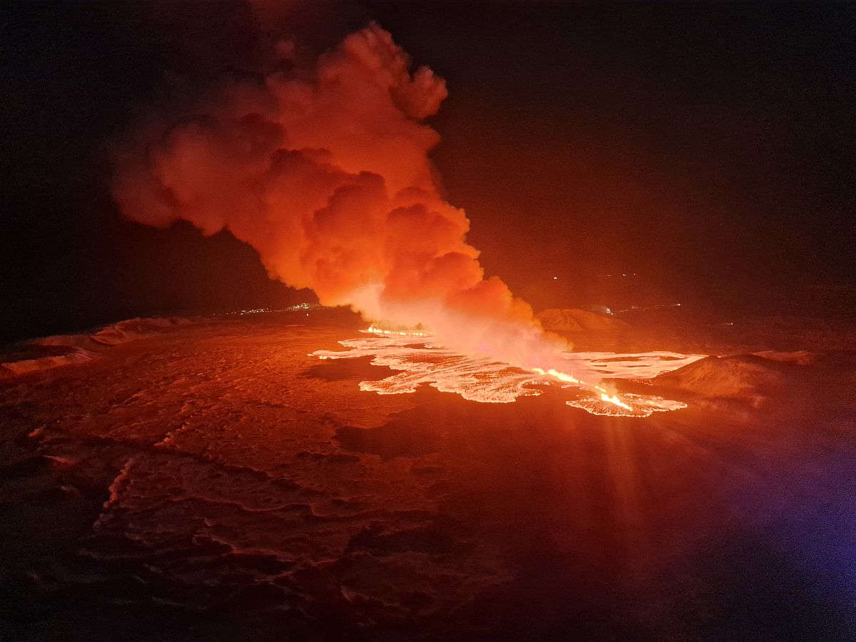 Vulkánkitörést Izlandon.