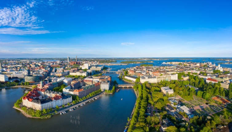 Helsinki, a finn főváros madártávlatból