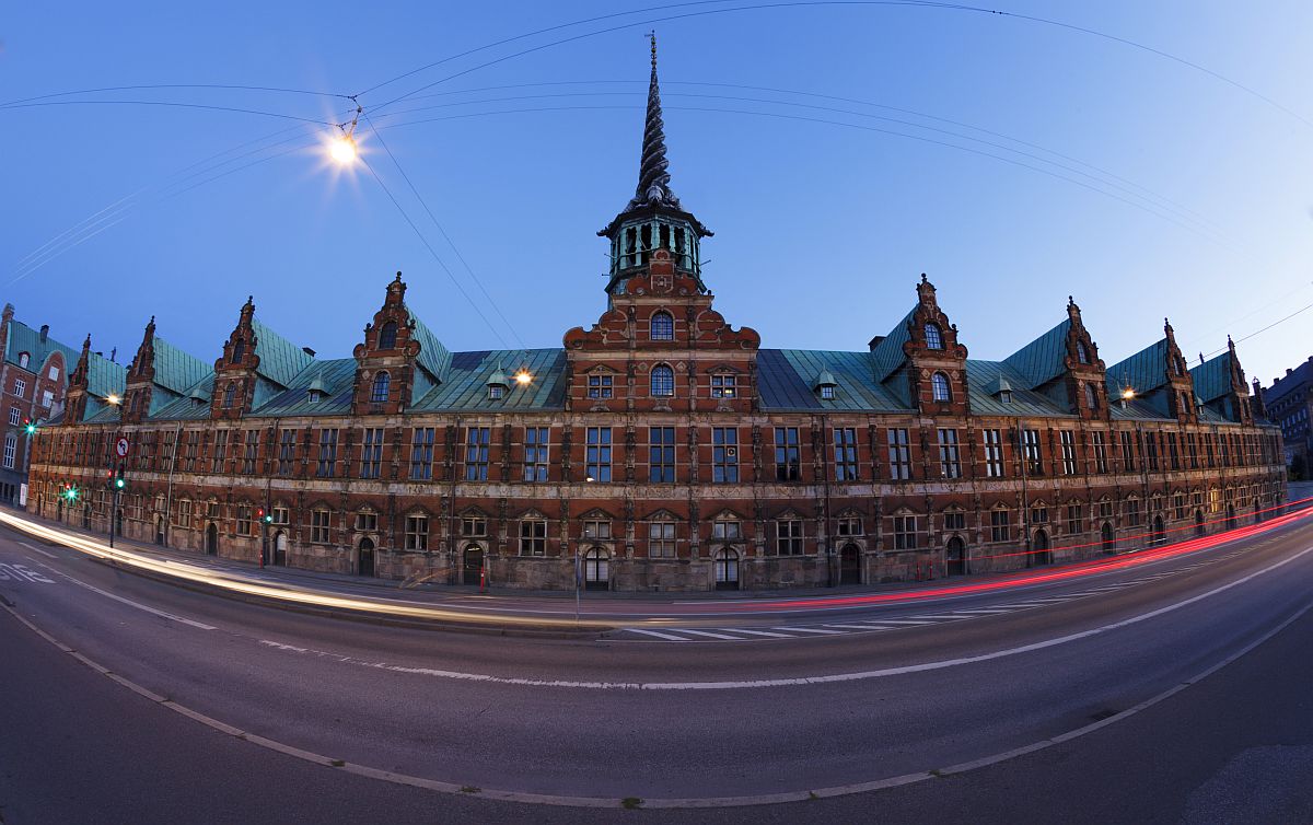 Koppenhága egykori tőzsdéjének történelmi épülete.